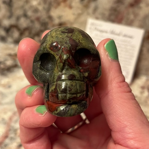 Artistone Gem Dragon Blood Stone Skull Crystal - Picture 2 of 7
